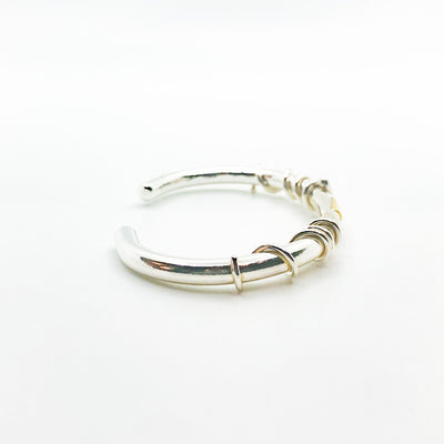 Sterling and 24k Wrapped Unhinged Cuff