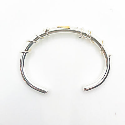 Sterling and 24k Wrapped Unhinged Cuff