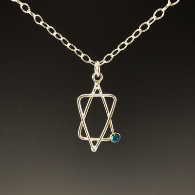 Star of David Necklace with Blue Topaz