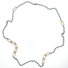 30" 14k Gold Filled Oval Links on Oxidized Sterling Chain Necklace by Judie Raiford