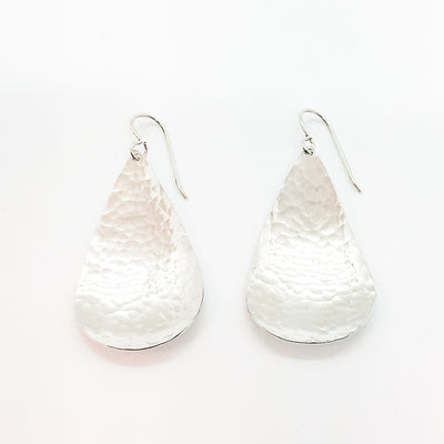 sterling silver Sinclastic Pear Shaped Earrings by Judie Raiford