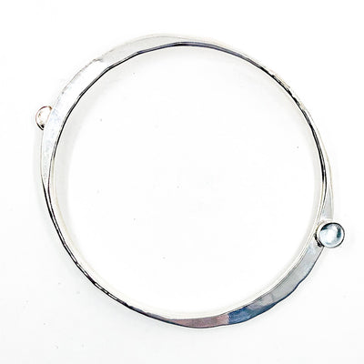Sterling Naught Bangle with Blue Topaz Cabochons by Judie Raiford