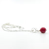 side angle view of sterling silver Big Juicy Stone Necklace with Red Coral by Judie Raiford