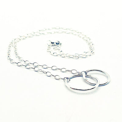 side angle view of Sterling silver Maggie Necklace by Judie Raiford