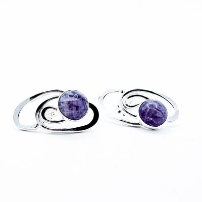 Sterling Classic Link Cape Amethyst Earrings