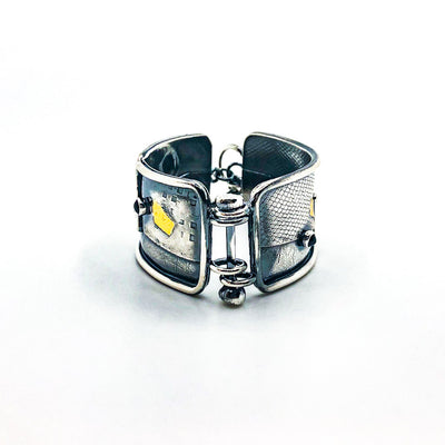 Flashed and Fused Bracelet with Gemstones