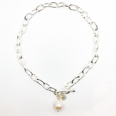 Junior Tow Truck Necklace with 14k Dangle and Large Baroque Pearl by Judie Raiford