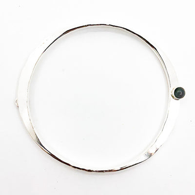 Sterling Naught Bangle with Black Oynx Cabochons by Judie Raiford