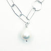 pendant detail view of Baroque Pearl on Handmade Chain Necklace by Judie Raiford