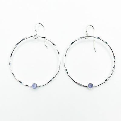 Sterling Orbit Earrings with Gemstone