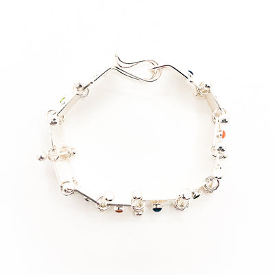 Argentium Silver and 24k Moore Bracelet with Gemstones