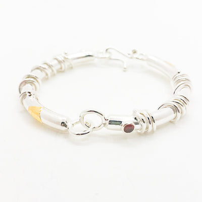 Hinged Bangle with Garnet by Judie Raiford