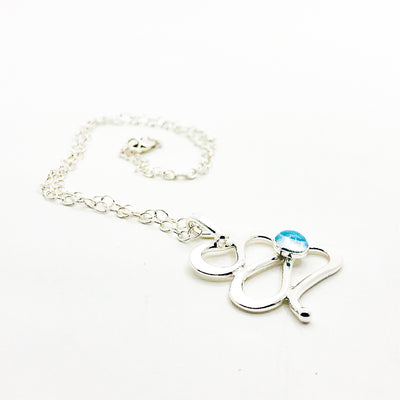 Sterling Touch of Romance Necklace with Swiss Blue Topaz