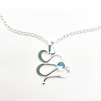 Sterling Touch of Romance Necklace with Swiss Blue Topaz