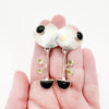 Sterling & 24k Becky Earrings with Black Onyx, Peridot, and Iolite