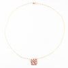 14k Gold Fill Ball Peen Flat Square Necklace