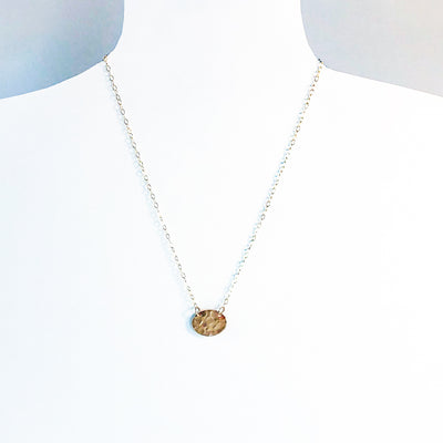 Flat Oval Disc Necklace