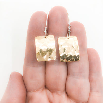 Flat Square Disc Earrings