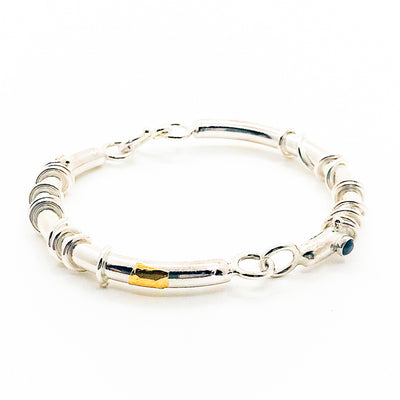 Hinged Bracelet with Gemstones