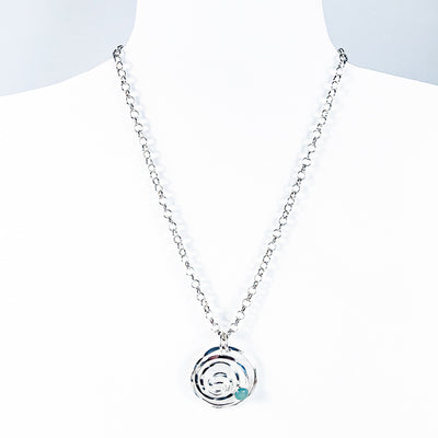 Spiral Necklace with Aquamarine