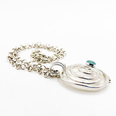 Spiral Necklace with Aquamarine