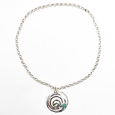 Spiral Necklace with Aquamarine