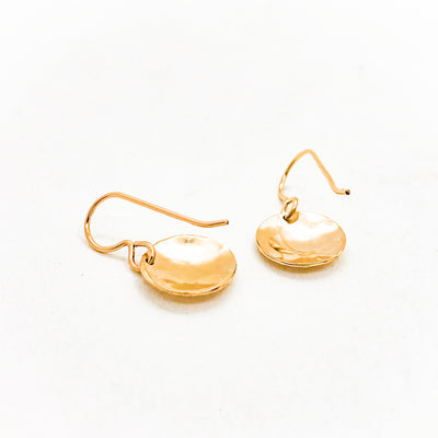 Small Hammered Dome Disc Earrings