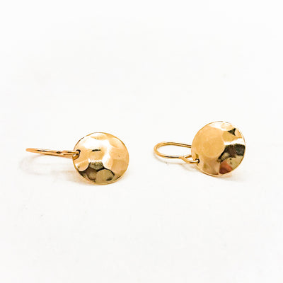 Small Hammered Dome Disc Earrings