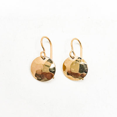 Small Hammered Dome Disc Earrings