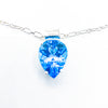 Sterling Teardrop Swiss Blue Topaz Necklace