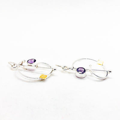 Slightly Clef Earrings with Amethyst