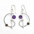 Slightly Clef Earrings with Amethyst