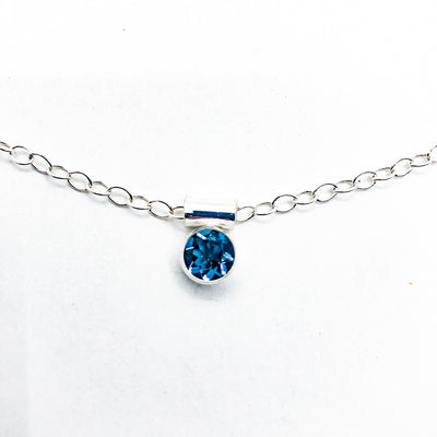 Sterling Swiss Blue Topaz Necklace