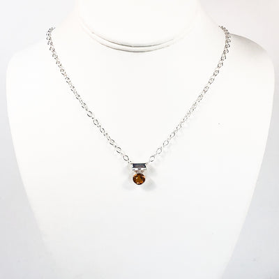 Sterling Teardrop Citrine Necklace