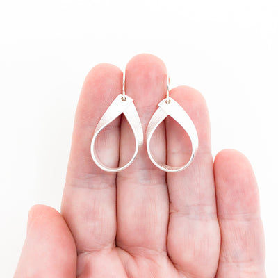 Small Sterling Anjou Earrings with Bandage Texture