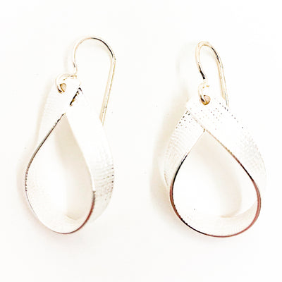 Small Sterling Anjou Earrings with Bandage Texture