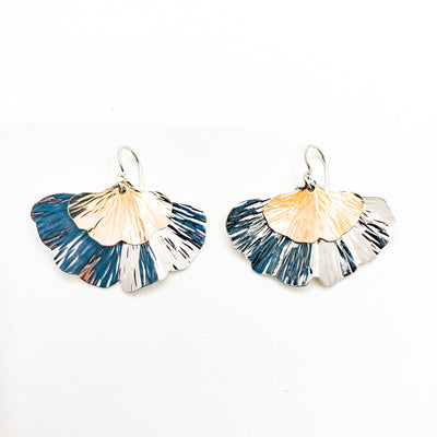 Sterling & 14k Gold Filled Ginkgo Earrings (6/4)