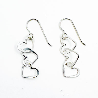 Small Triple Heart Earrings