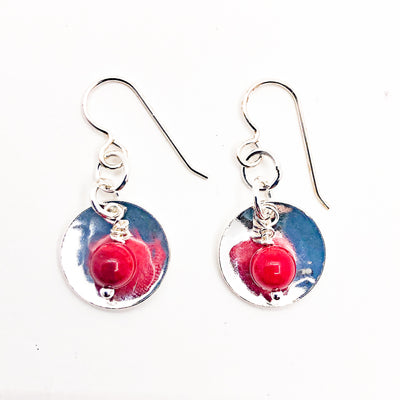 Sterling BP Oyster Earrings with Red Coral