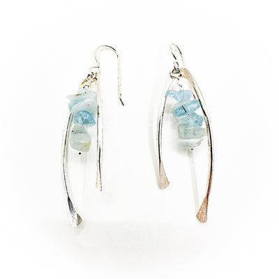 Wishbone Earrings with Gemstones
