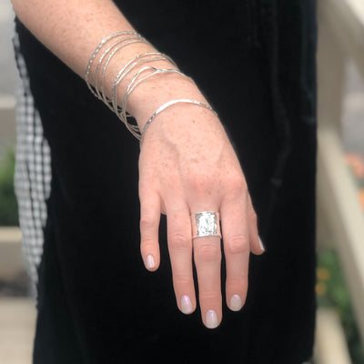 Sterling X Texture Anticlastic Ring