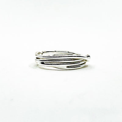 side view of Sterling Random Theory Skinny Ring by Judie Raiford
