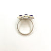 over top view of size 7 Square Five Amethyst Ring by Donna Burdic