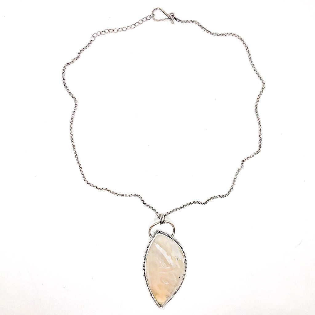 White Moss Agate Necklace by Berlin Randall