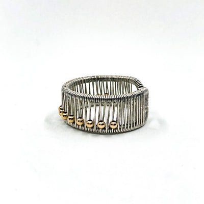 left side view of Sterling Ring with Gold Filled Balls by Tana Acton