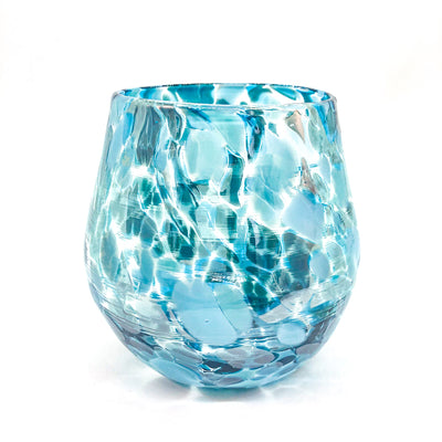 Teal Speckled Wine Tumbler by Nate Nardi