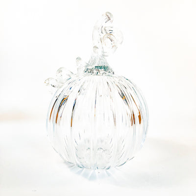 Large Clear Pumpkin with Curly Stem