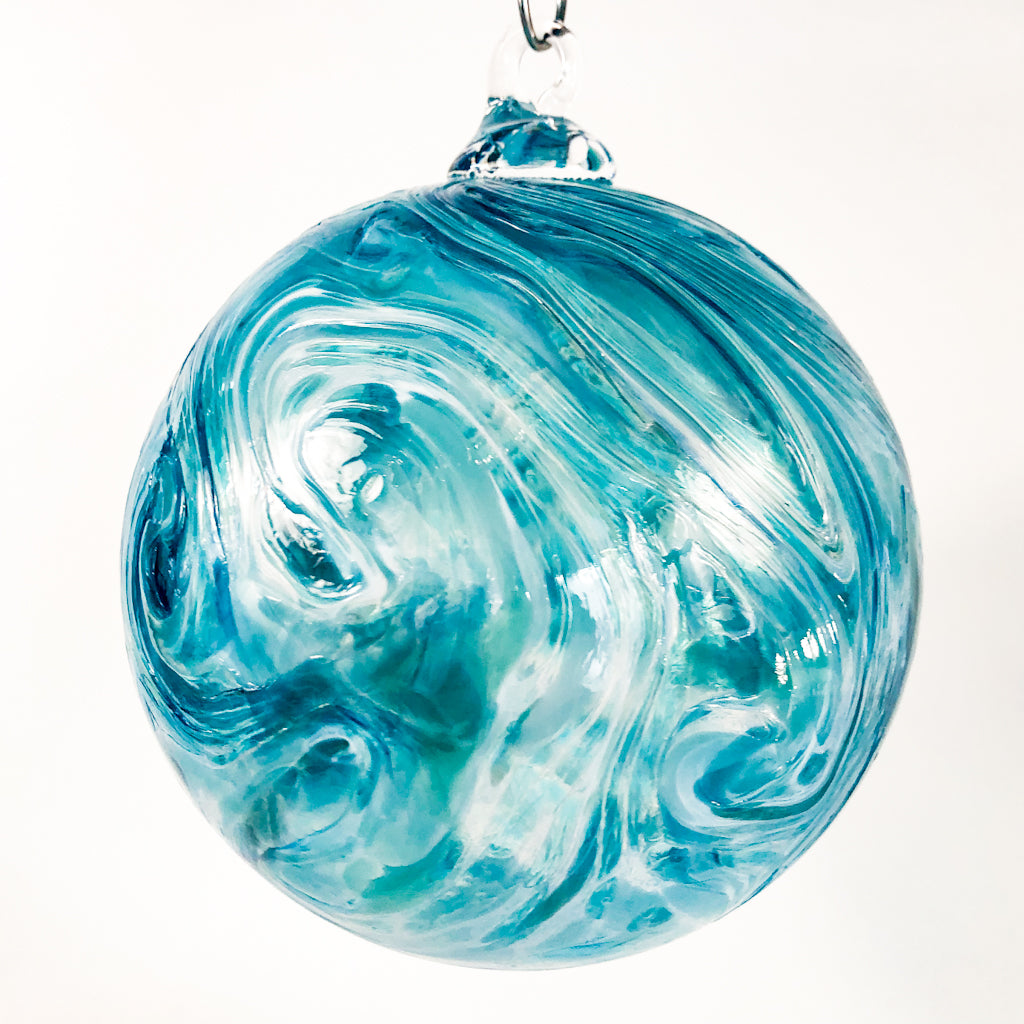 Extra Large Blue/Aqua Swirl Glass Ball