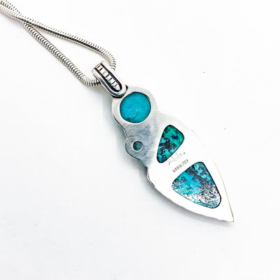 Sterling, 18k, Shattuckite, Amazonite, and Apatite Necklace