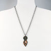 Sterling Maligano Jasper & Chinese Coin Pendant Necklace